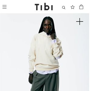 Tibi cocoon hoodie xs nwt cream